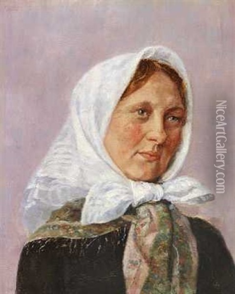En Skagenspige Oil Painting - Cilius (Johannes Konrad) Andersen