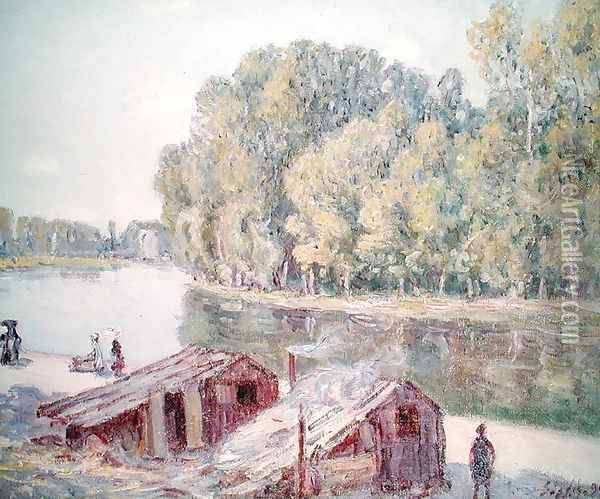 Banks of the River, 1896 Oil Painting - Alfred Sisley