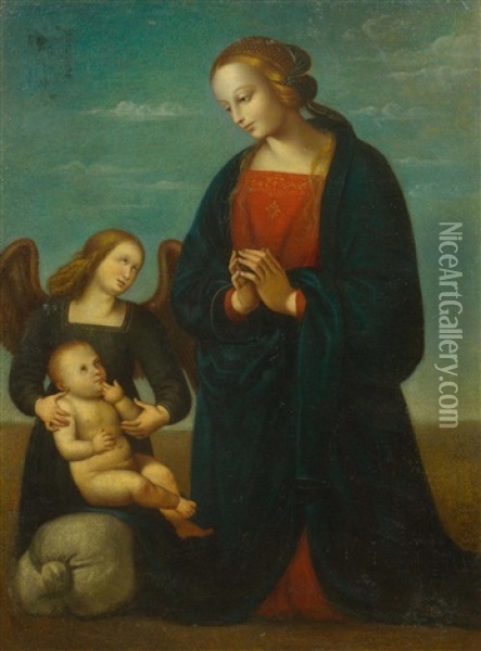 The Adoration Of The Child Oil Painting - Pietro Perugino