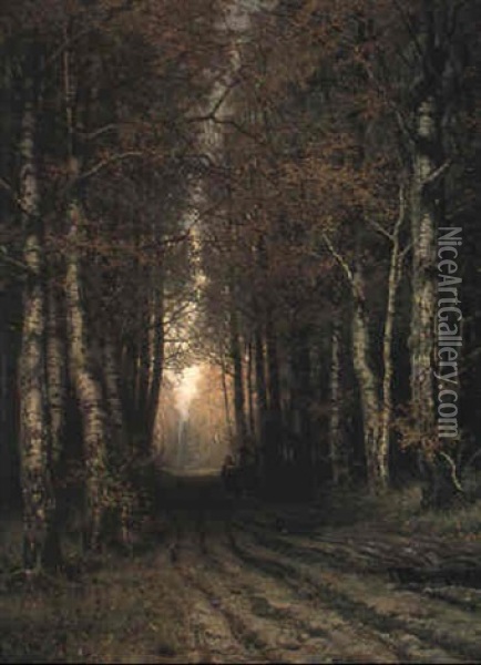 Alley Of Trees Oil Painting - Efim Efimovich Volkov