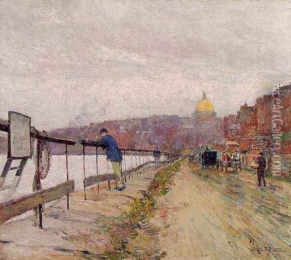 Charles River and Beacon Hill Oil Painting - Childe Hassam