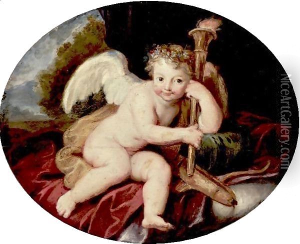 Cupid Oil Painting - Antoine Coypel