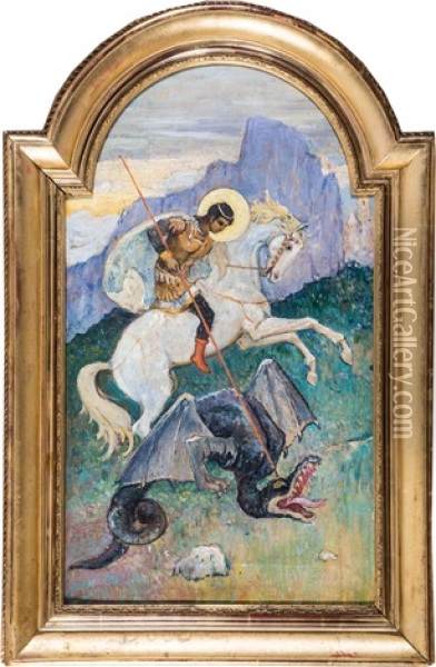 Heiliger Georg Der Drachentoter Oil Painting - Mikhail Vasilievich Nesterov