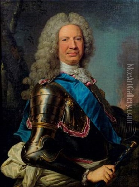 Portrait (marechal De Schonberg?) Oil Painting - Nicolas de Largilliere