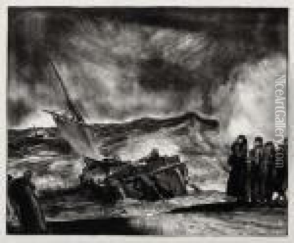Allan Donn Puts To Sea Oil Painting - George Wesley Bellows
