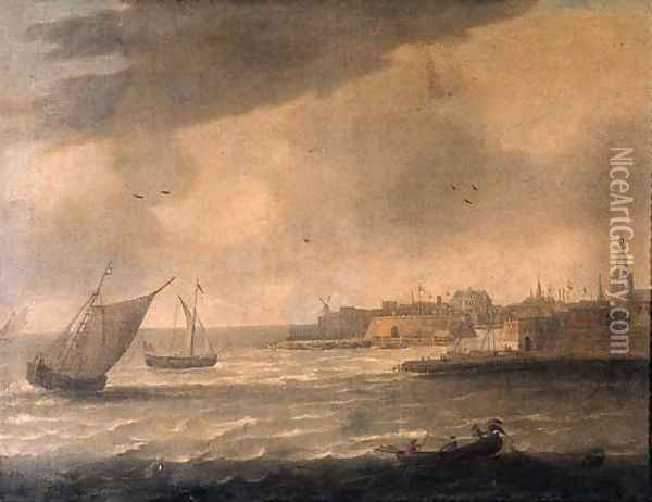 A view of Flushing from the Schelde Oil Painting - Hieronymus Van Diest