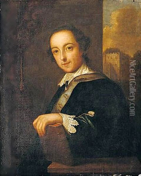 Portrait Of Horace Walpole Oil Painting - John Giles Eccard