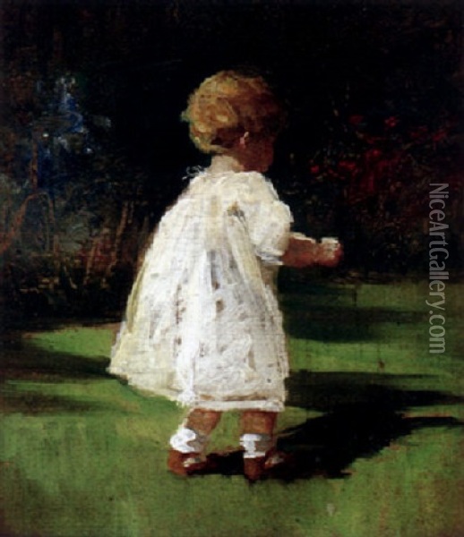 Child In The Garden Oil Painting - Mary Curtis Richardson