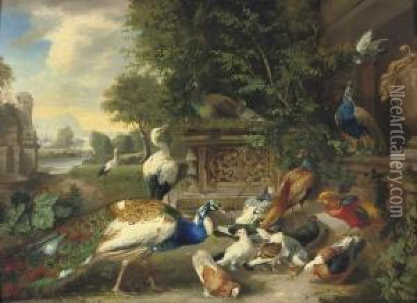 A Feathered Feast Oil Painting - Julius Scheurer