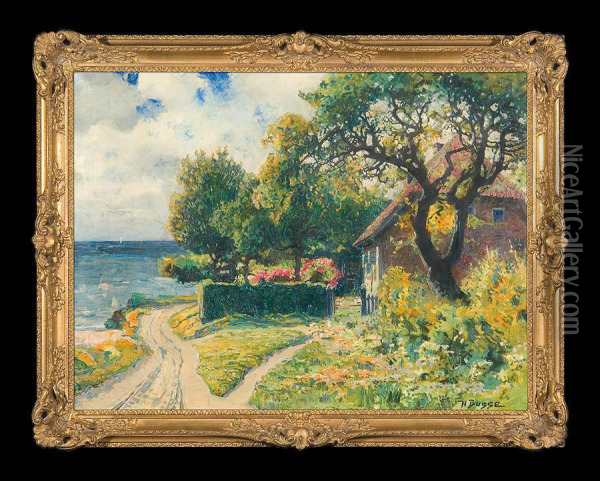 Garden By The Sea Oil Painting - Hans Busse