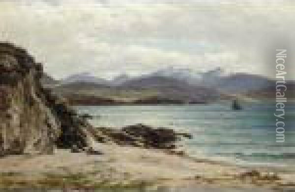 Arran, From Torrisdale, Kintyre Oil Painting - John James Bannatyne