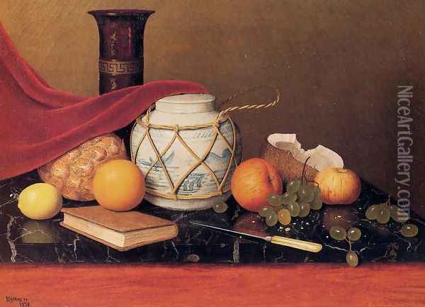 Still Life with Ginger Jar Oil Painting - William Michael Harnett