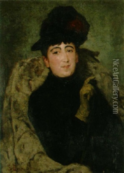 Portrat Einer Dame Oil Painting - Simon Durand