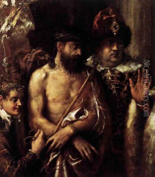 Mocking of Christ 2 Oil Painting - Tiziano Vecellio (Titian)