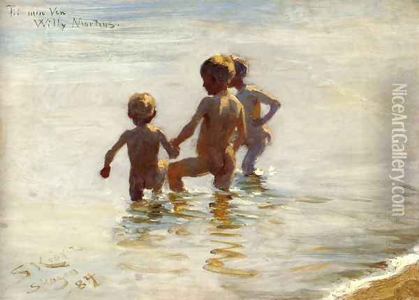 A Summer's Day at Skagen South Beach Oil Painting - Peder Severin Kroyer