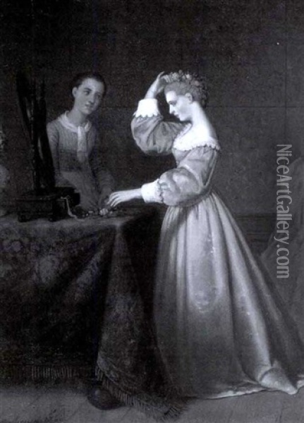 Women At Toilette Oil Painting - Johann Mongels Culverhouse