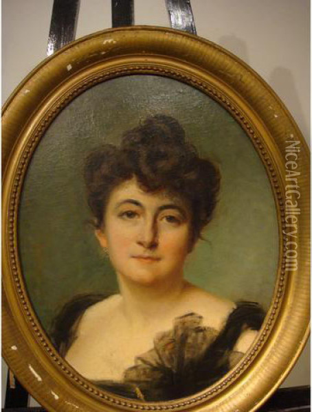  Portrait De Femme Au Chignon  Oil Painting - Euphemie,nee Duhanot Muraton