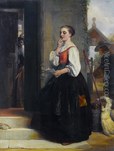 The Waiting Maid Oil Painting - John Callcott Horsley