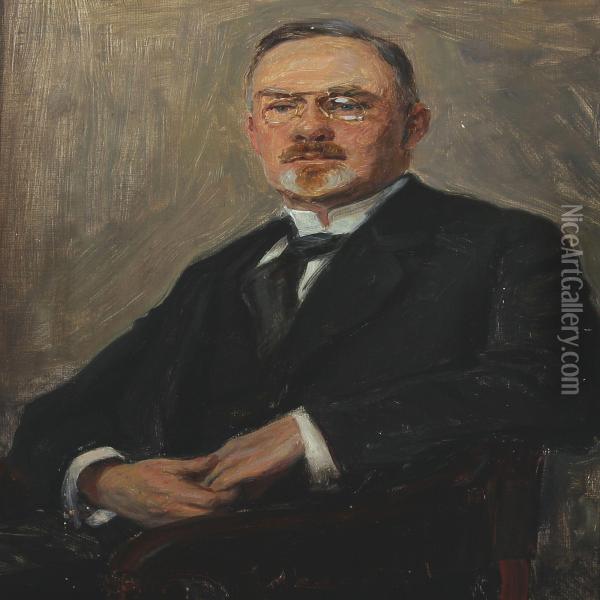 Portrait Of Mayor Knud Orbaek Holch Oil Painting - Knud Larsen