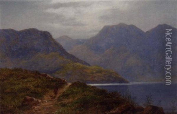 The Road Up Snowdon, North Wales Oil Painting - Arthur Gilbert