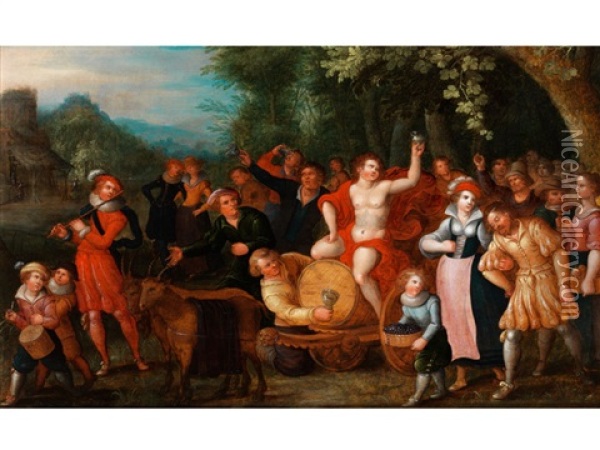 Triumphzug Des Bacchus Oil Painting - Louis de Caullery