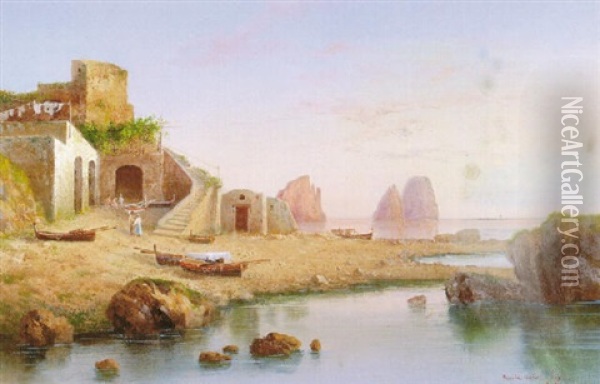 Piccola Marina, Capri Oil Painting - Gioacchino La Pira