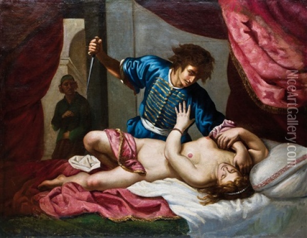 Die Vergewaltigung Der Lucretia Oil Painting - Felice Ficherelli