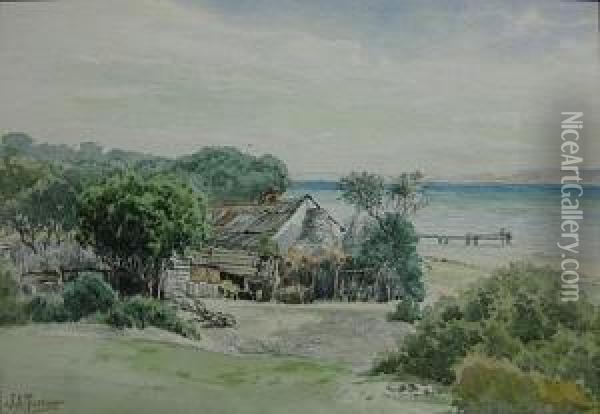 Beach Shack Oil Painting - James Alfred Turner