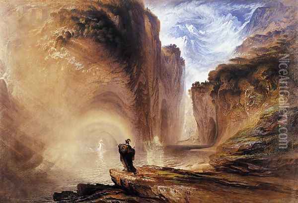 Manfred and the Alpine Witch 1837 Oil Painting - John Martin