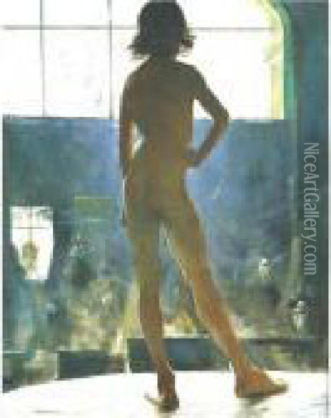 Le Jeune Modele Posant Dans L'atelier Oil Painting - Jules Alexis Muenier