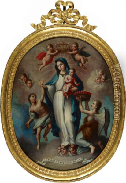 La Madre Santissima De La Luz Oil Painting - Andreas Lopez