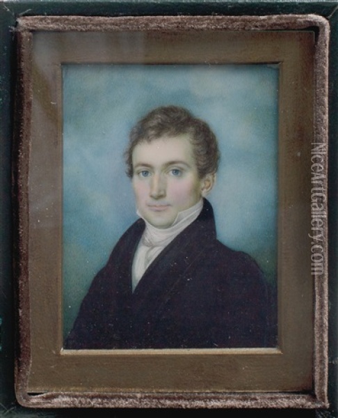 Portrait Of A Young Gentleman Oil Painting - Thomas Badger