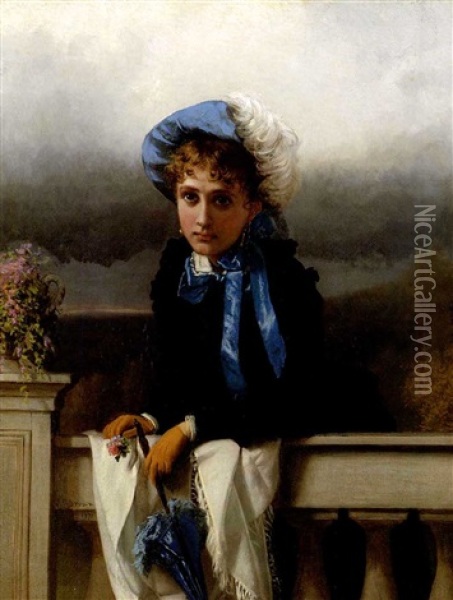 Waiting For Her Suitor Oil Painting - John George Brown
