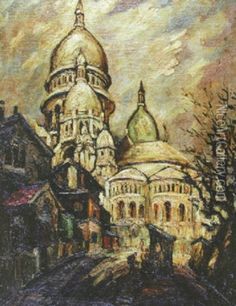 Sacre Coeur Oil Painting - Pierre Dumont