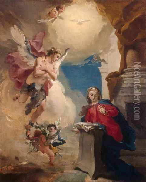 Annunciation Oil Painting - Giovanni Battista Tiepolo