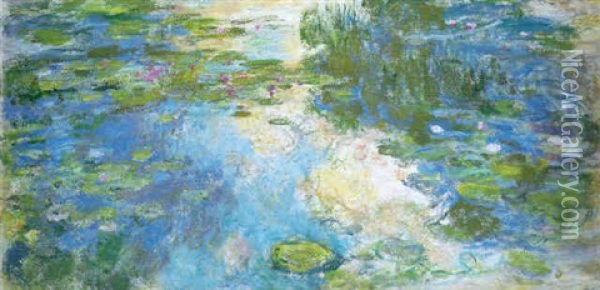Le Bassin Aux Nympheas [ca: 1917-1919} Oil Painting - Claude Monet