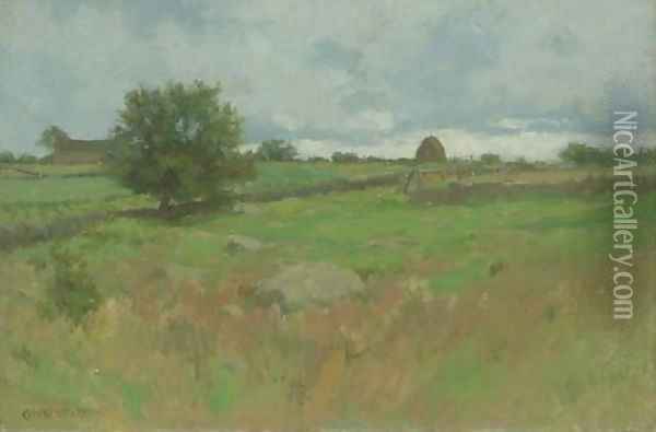Haystack on the Horizon Oil Painting - Charles Harry Eaton