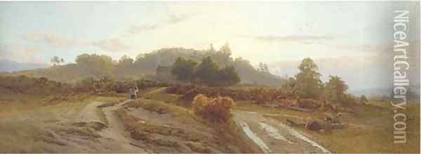 The first gleam, early morning on Reigate Heath Oil Painting - Edward Henry Holder