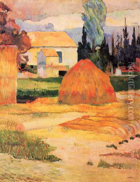 Haystack, near Arles Oil Painting - Paul Gauguin