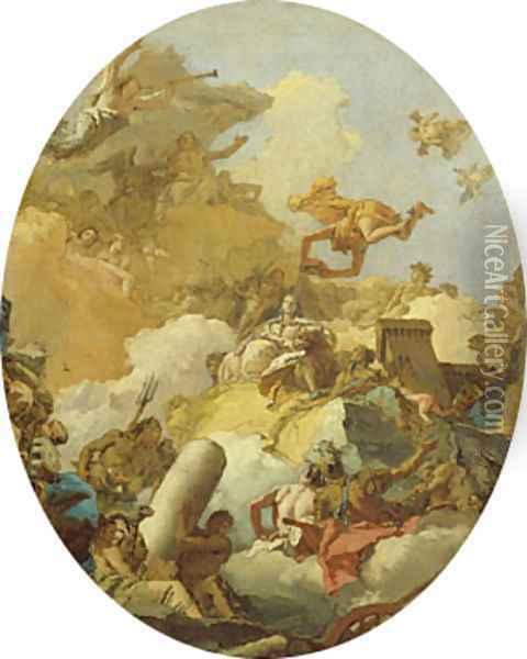 The Apotheosis of the Spanish Monarchy sketch for a ceiling painting2 Oil Painting - Giovanni Battista Tiepolo
