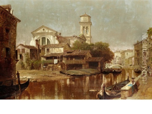Venetian Backwater Oil Painting - Henry Courtney Selous