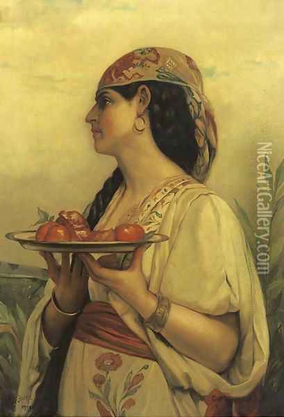 Ragazza Napolitana Oil Painting - Jules Joseph Lefebvre