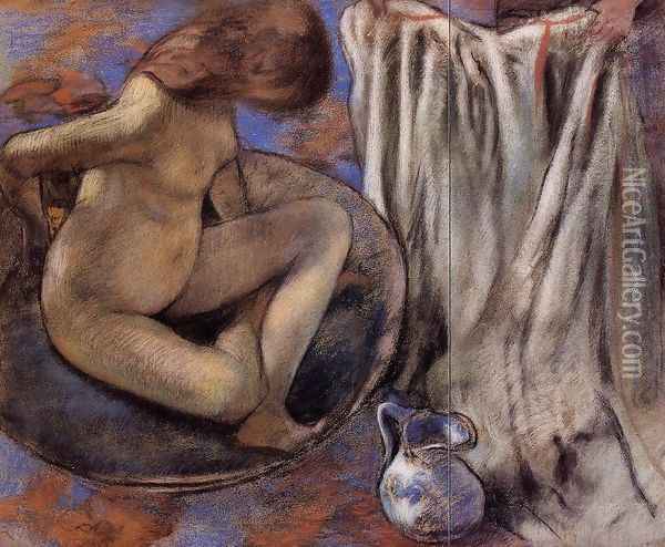 Woman in the Tub Oil Painting - Edgar Degas