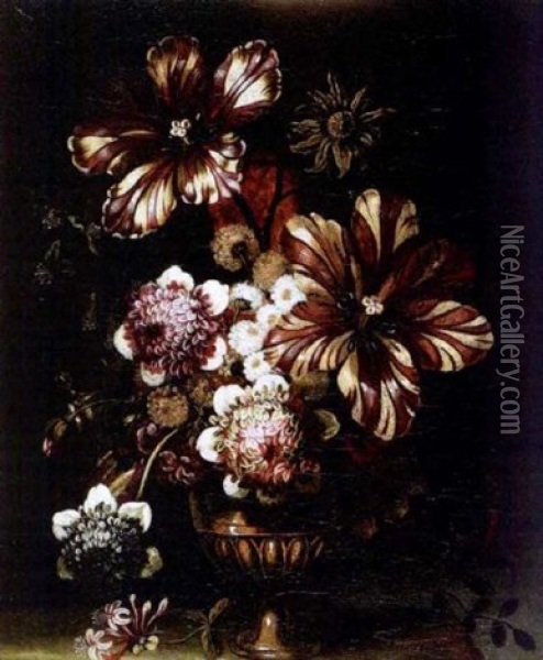 Nature Morte Au Vase De Fleurs Oil Painting - Pierre Nicolas Huilliot