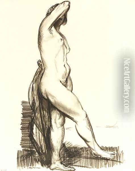 Nude Standing Oil Painting - George Wesley Bellows