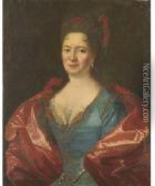 Portrait De Femme En Buste Oil Painting - Nicolas de Largillierre