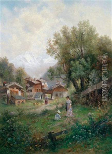 Im Stubaithale (tirol) Oil Painting - Emil Barbarini