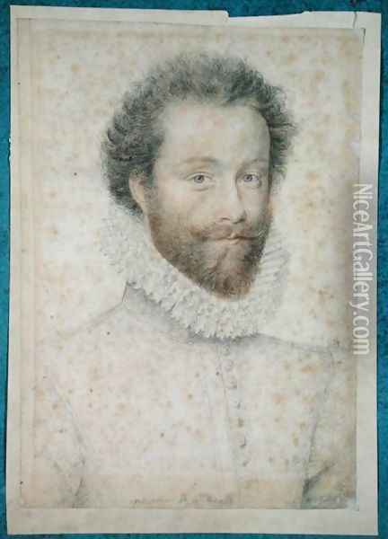 Louis I of Bourbon (1530-69) 1st Prince of Conde, Duke of Enghien, Count of Soissons and Marquis of Conti Oil Painting - (studio of) Clouet