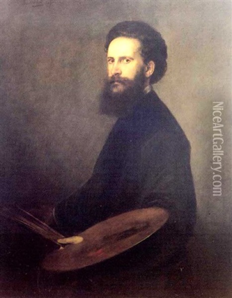 Portrait Of Hans Makart Oil Painting - Franz Seraph von Lenbach