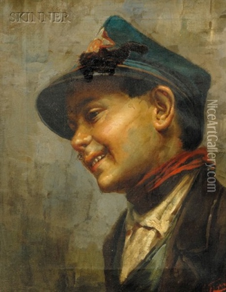 Portrait Of A Young Man Oil Painting - Raffaele Frigerio